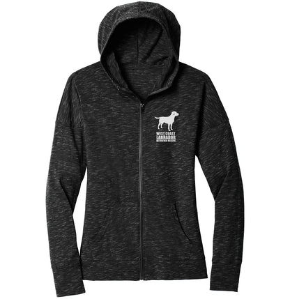 WCLRR Left Chest Lab Impact Logo - Women's Full-Zip Lightweight Hoodie - Black