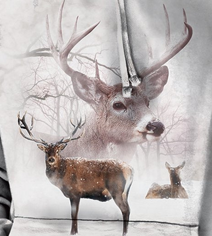 Wintertime Deer - Adult Unisex Hoodie Sweatshirt