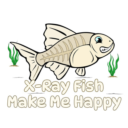 X-Ray Fish Toon Make Me Happy - Adult Unisex T-Shirt - Graphic