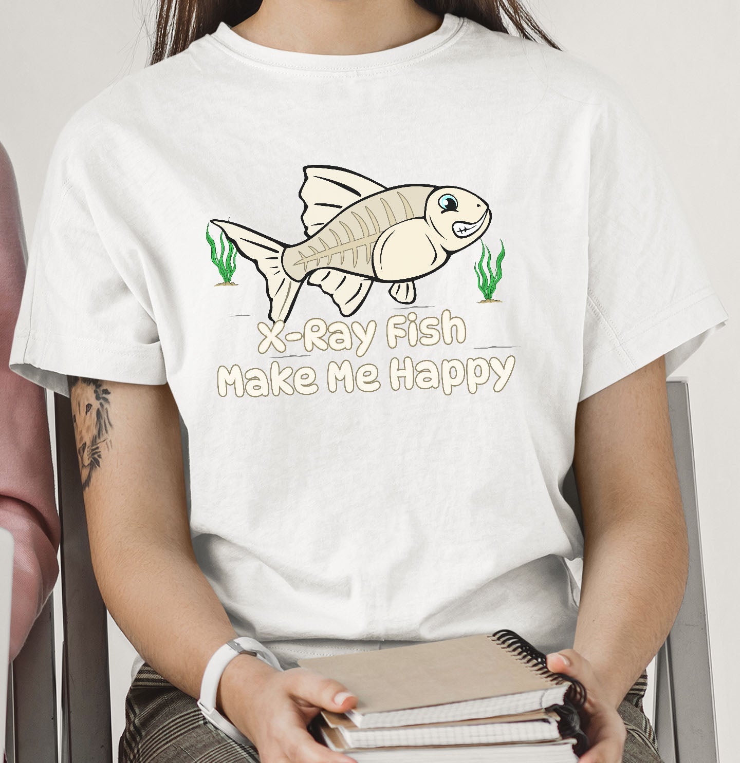 X-Ray Fish Toon Make Me Happy - Adult Unisex T-Shirt - Main