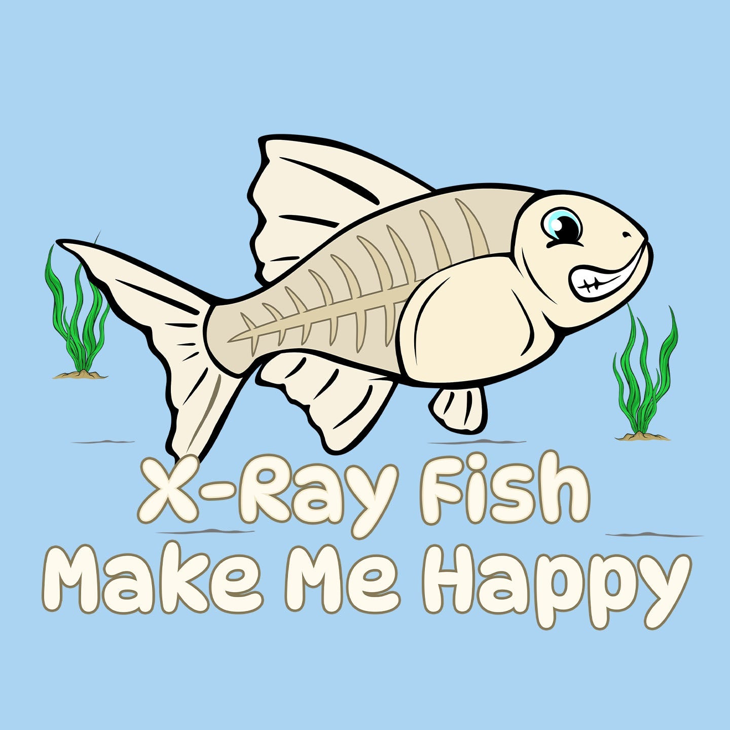 X-Ray Fish Toon Make Me Happy - Kids' Unisex T-Shirt - Graphic