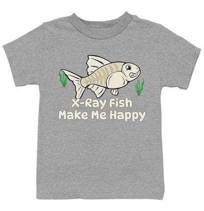 X-Ray Fish Toon Make Me Happy - Kids' Unisex T-Shirt - Grey