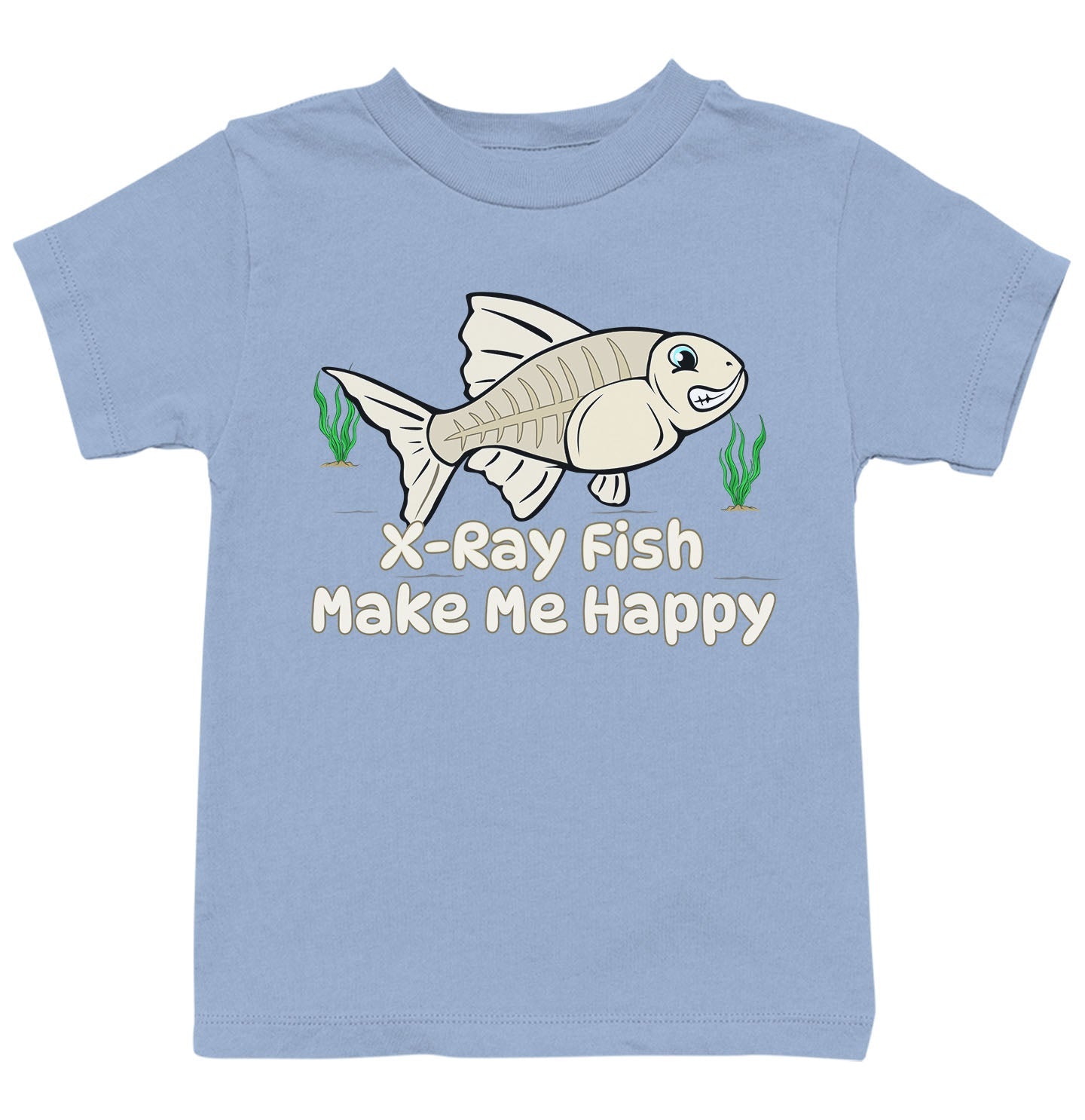 X-Ray Fish Toon Make Me Happy - Kids' Unisex T-Shirt - Light Blue