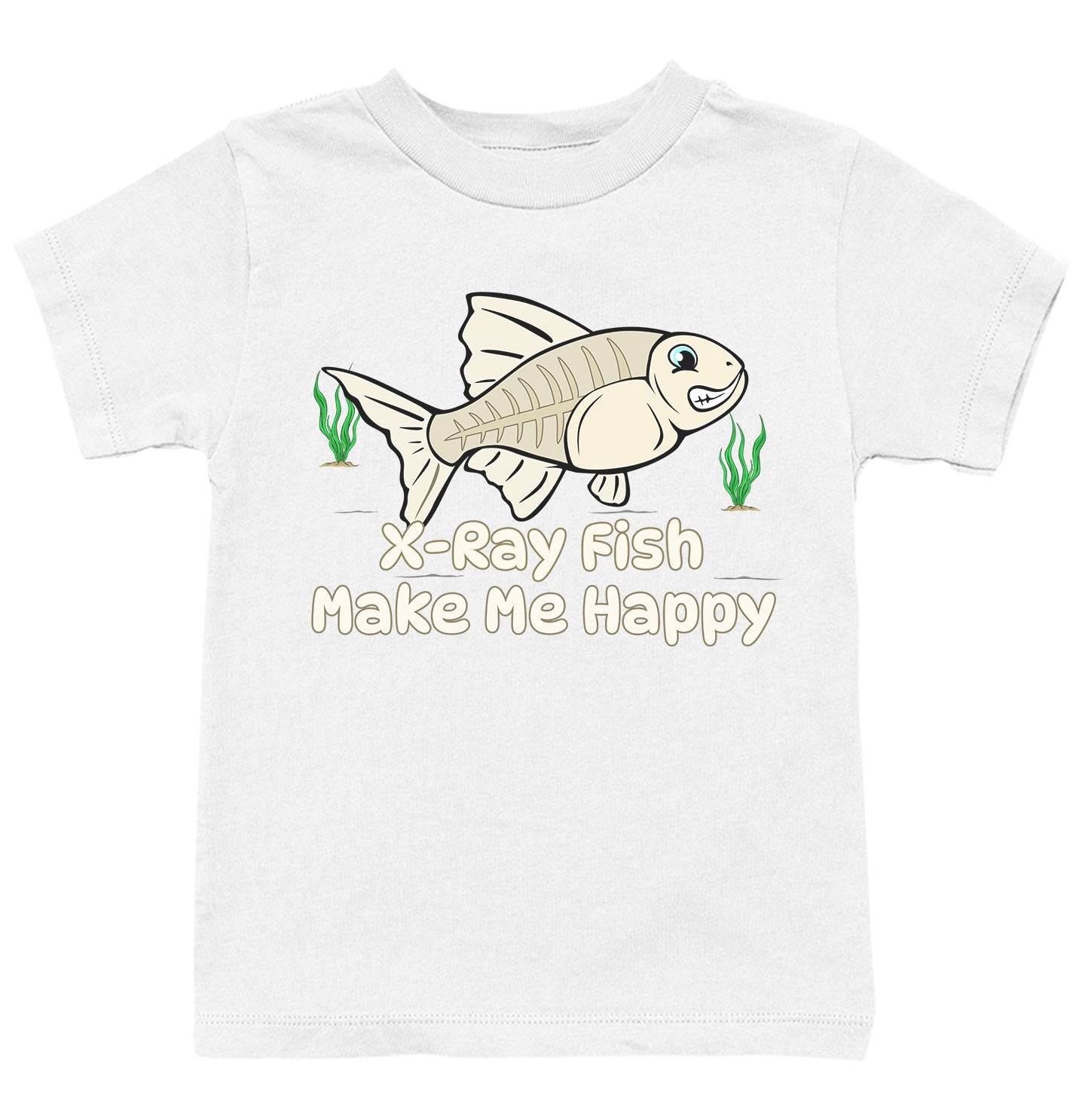 X-Ray Fish Toon Make Me Happy - Kids' Unisex T-Shirt - White