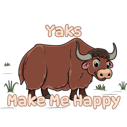 Yak Toon Make Me Happy - Adult Unisex T-Shirt - Graphic