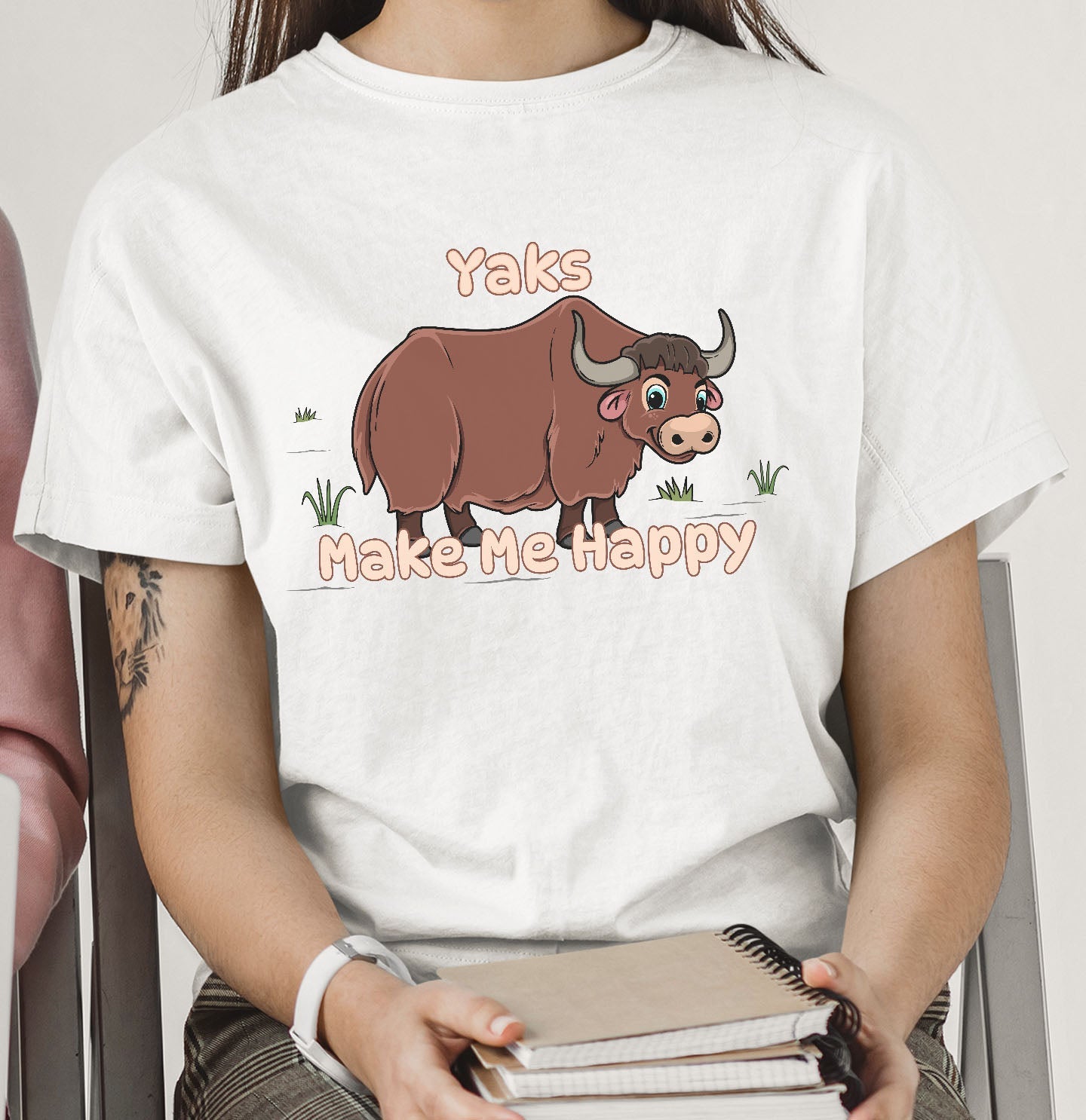 Yak Toon Make Me Happy - Adult Unisex T-Shirt - Main
