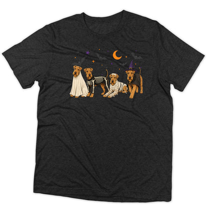 Airedale Terrier Halloween Lineup - Adult Tri-Blend T-Shirt