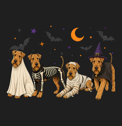 Airedale Terrier Halloween Lineup - Adult Tri-Blend T-Shirt