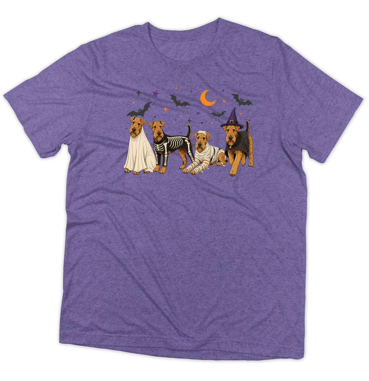 Airedale Terrier Halloween Lineup - Adult Tri-Blend T-Shirt