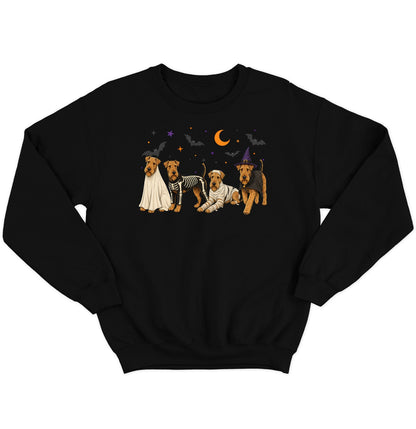 Airedale Terrier Halloween Lineup - Adult Unisex Crewneck Sweatshirt