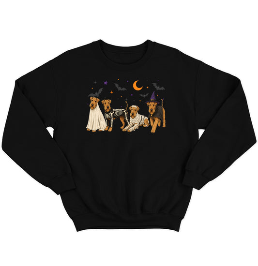 Airedale Terrier Halloween Lineup - Adult Unisex Crewneck Sweatshirt