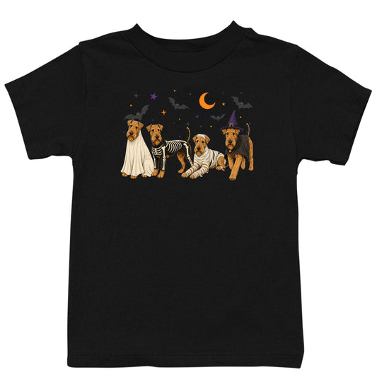 Airedale Terrier Halloween Lineup - Kids Unisex T-Shirt