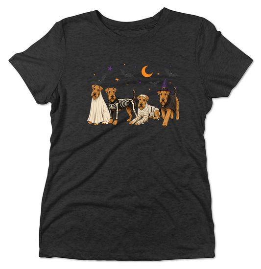 Airedale Terrier Halloween Lineup - Women's Tri-Blend T-Shirt