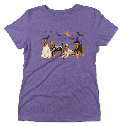 Airedale Terrier Halloween Lineup - Women's Tri-Blend T-Shirt