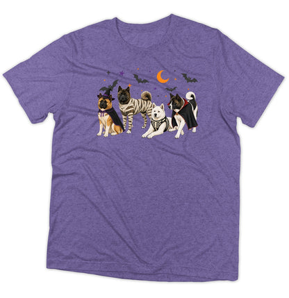 Akita Halloween Lineup - Adult Tri-Blend T-Shirt