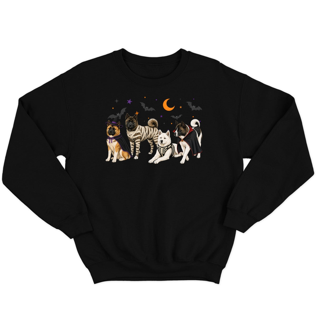 Akita Halloween Lineup - Adult Unisex Crewneck Sweatshirt