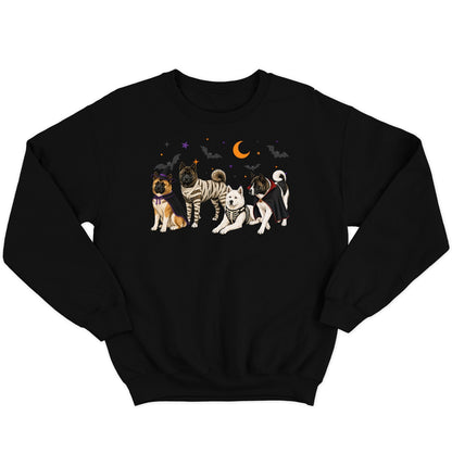 Akita Halloween Lineup - Adult Unisex Crewneck Sweatshirt