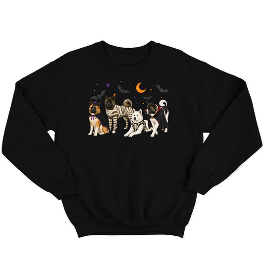 Akita Halloween Lineup - Adult Unisex Crewneck Sweatshirt