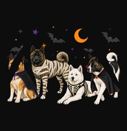 Akita Halloween Lineup - Adult Unisex Hoodie