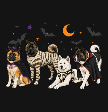 Akita Halloween Lineup - Kids Unisex T-Shirt
