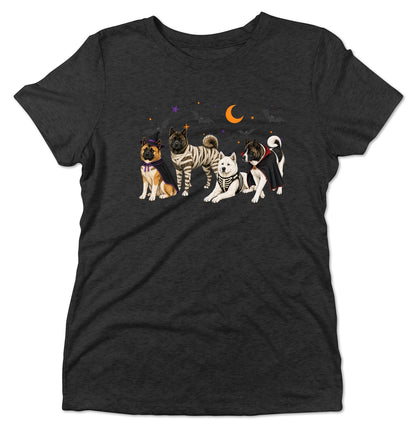 Akita Halloween Lineup - Women's Tri-Blend T-Shirt