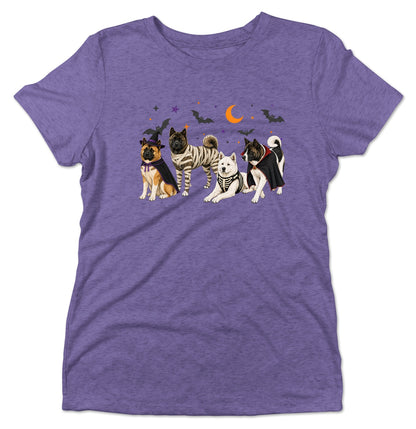 Akita Halloween Lineup - Women's Tri-Blend T-Shirt