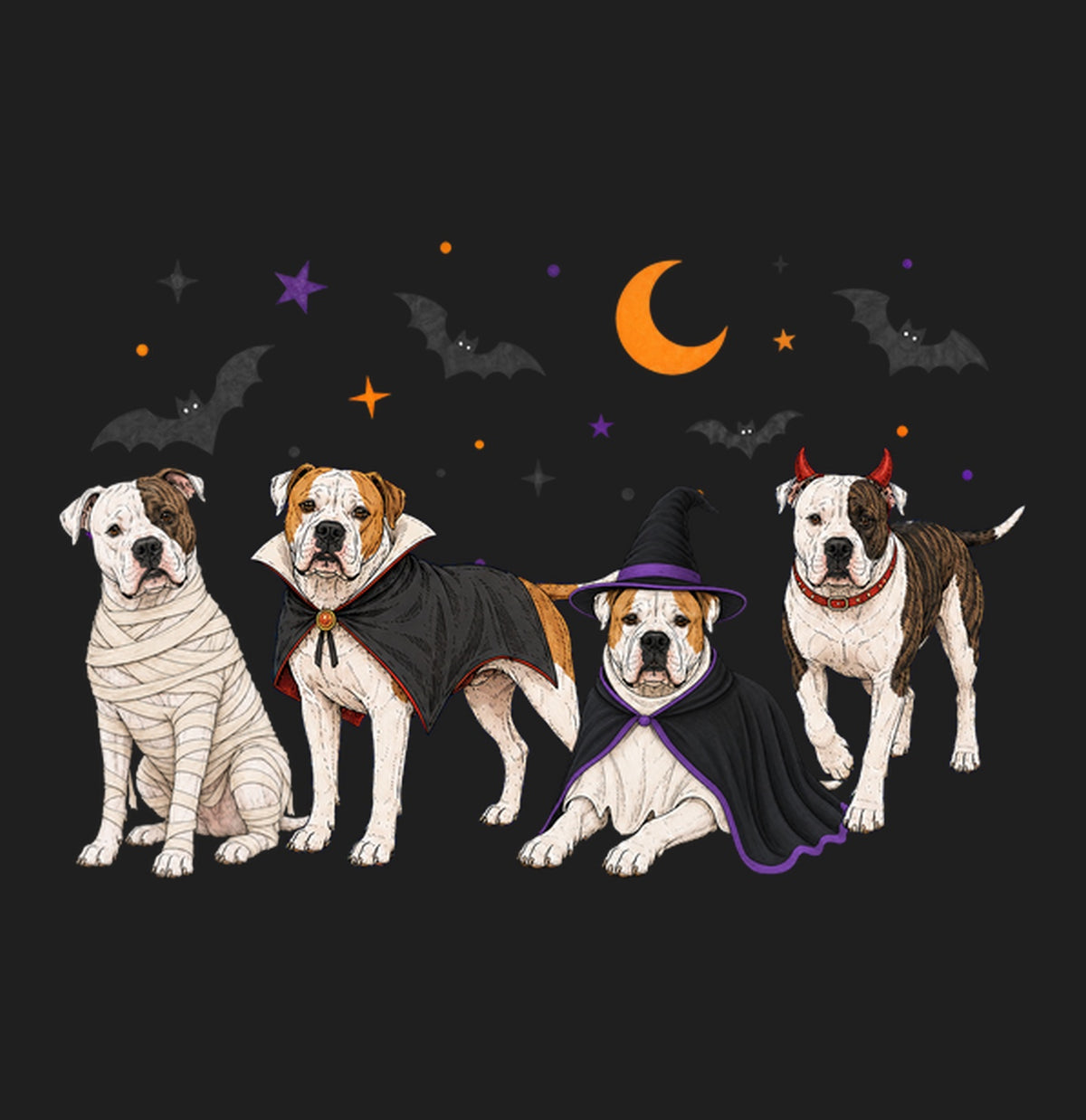 American Bulldog Halloween Lineup - Adult Tri-Blend T-Shirt