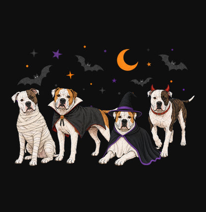 American Bulldog Halloween Lineup - Adult Unisex Crewneck Sweatshirt