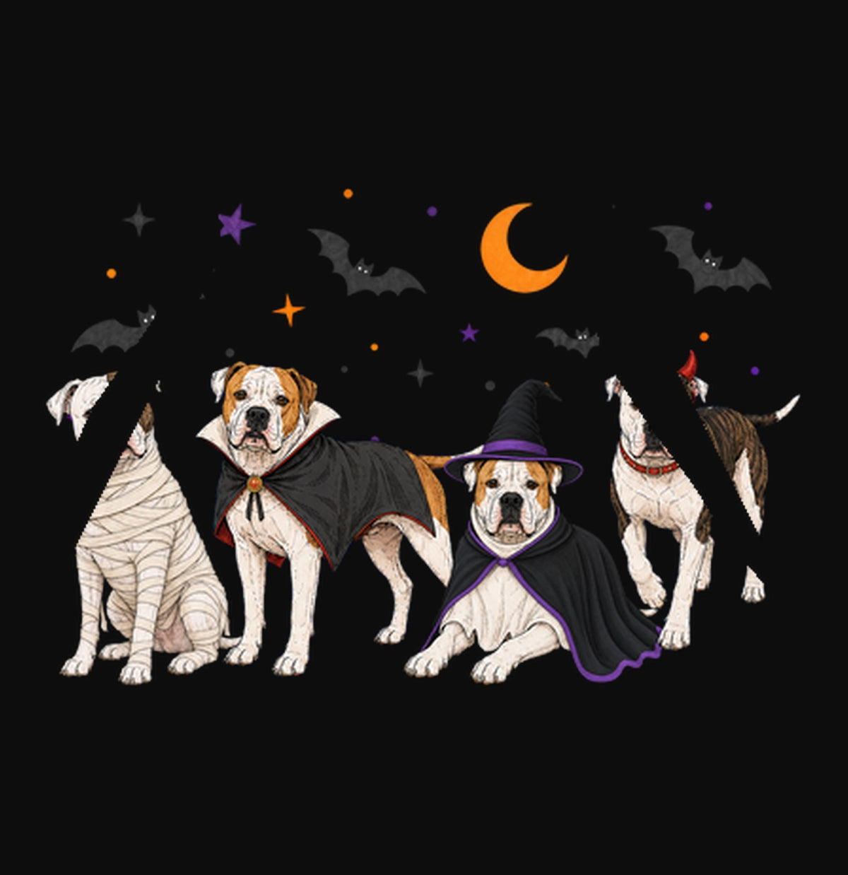 American Bulldog Halloween Lineup - Adult Unisex Hoodie