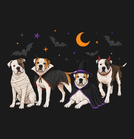 American Bulldog Halloween Lineup - Adult Unisex T-Shirt