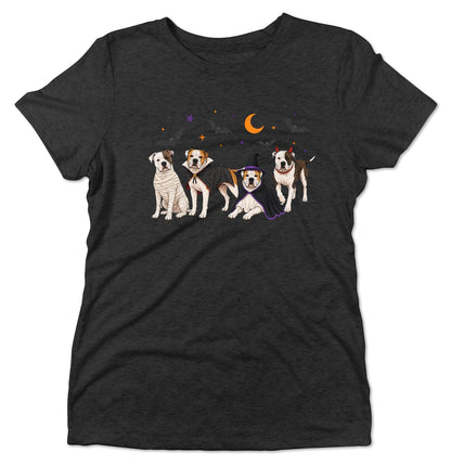 American Bulldog Halloween Lineup - Women's Tri-Blend T-Shirt