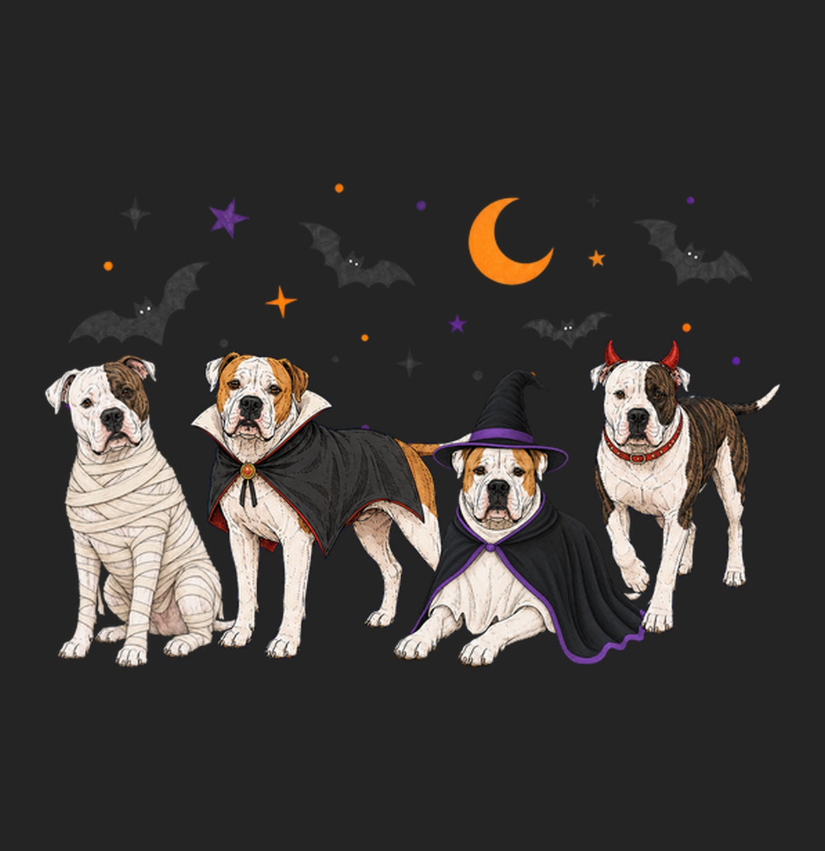 American Bulldog Halloween Lineup - Women's Tri-Blend T-Shirt