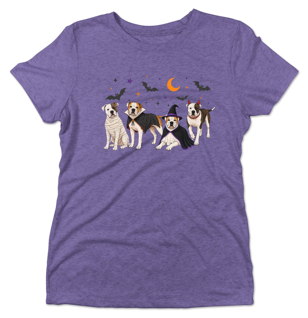 American Bulldog Halloween Lineup - Women's Tri-Blend T-Shirt