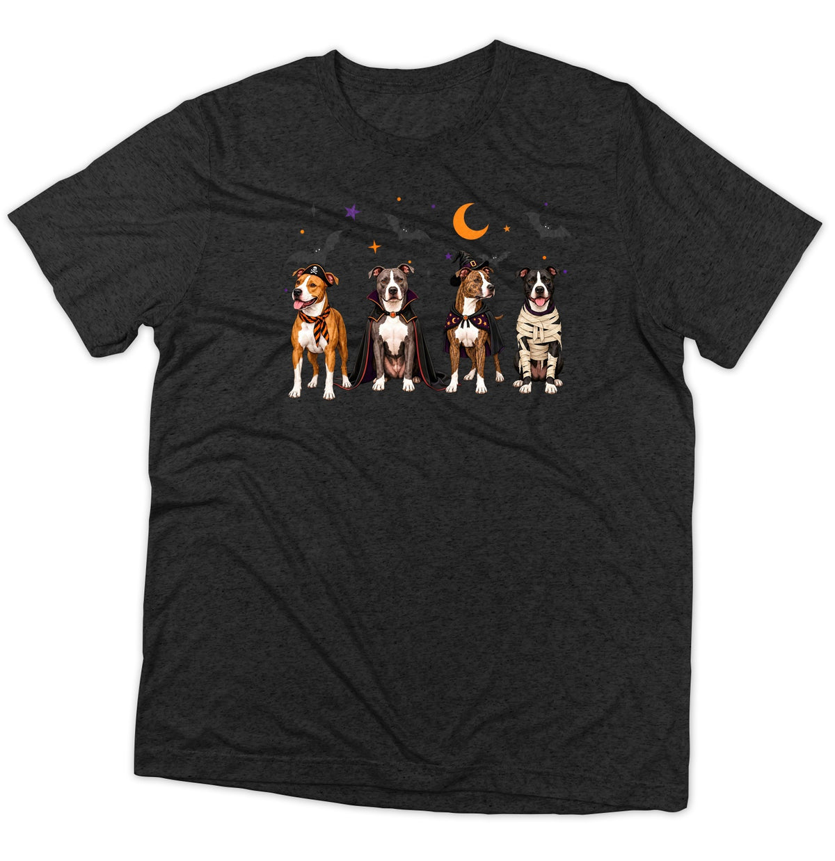 American Pit Bull Terrier Halloween Lineup - Adult Tri-Blend T-Shirt