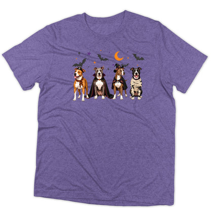 American Pit Bull Terrier Halloween Lineup - Adult Tri-Blend T-Shirt