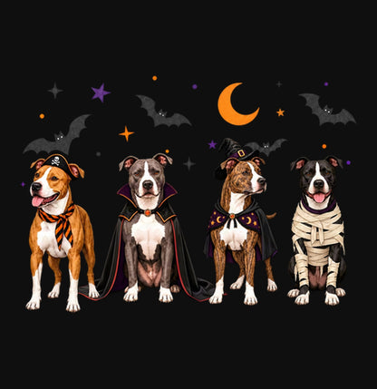 American Pit Bull Terrier Halloween Lineup - Adult Unisex Crewneck Sweatshirt