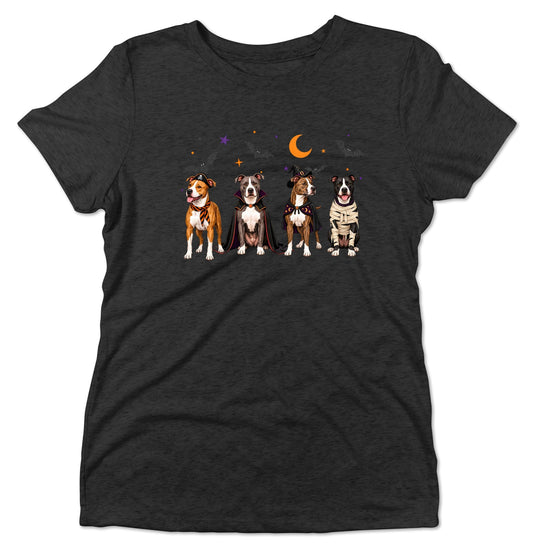 American Pit Bull Terrier Halloween Lineup - Women's Tri-Blend T-Shirt