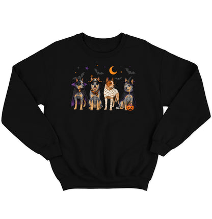 Australian Cattle Dog Halloween Lineup - Adult Unisex Crewneck Sweatshirt