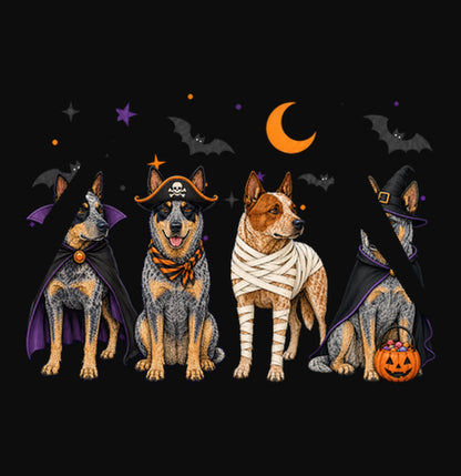 Australian Cattle Dog Halloween Lineup - Adult Unisex Hoodie
