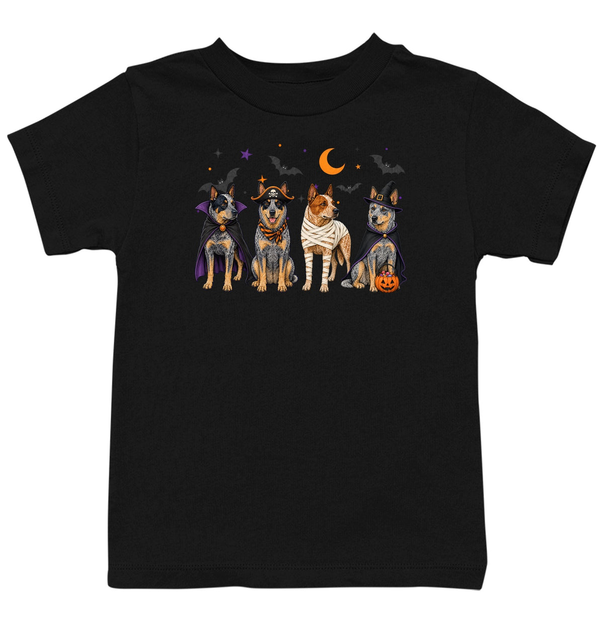 Australian Cattle Dog Halloween Lineup - Kids Unisex T-Shirt