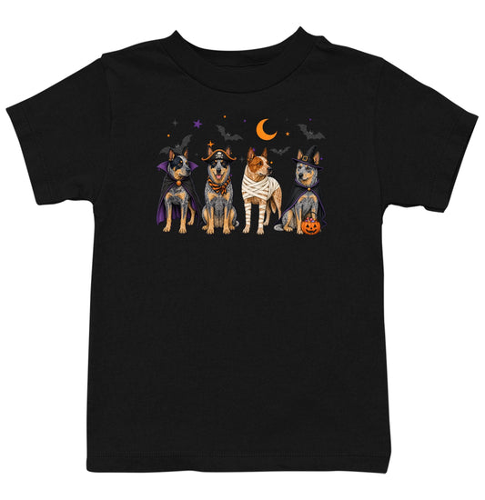 Australian Cattle Dog Halloween Lineup - Kids Unisex T-Shirt