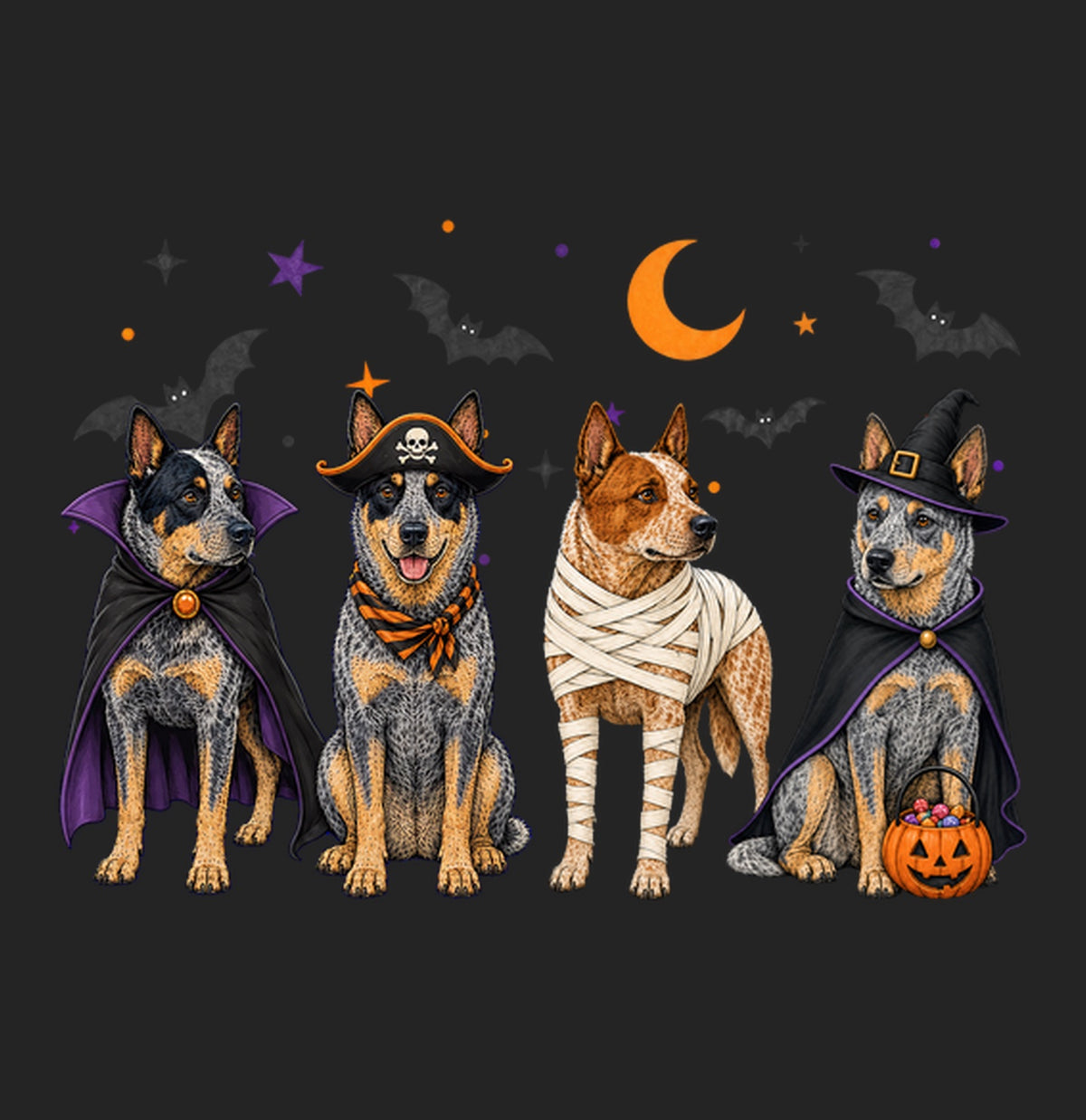 Australian Cattle Dog Halloween Lineup - Women's Tri-Blend T-Shirt