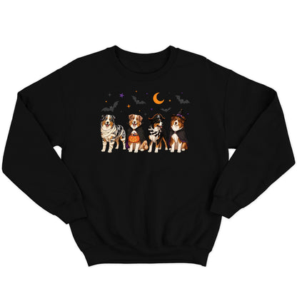 Australian Shepherd Halloween Lineup - Adult Unisex Crewneck Sweatshirt