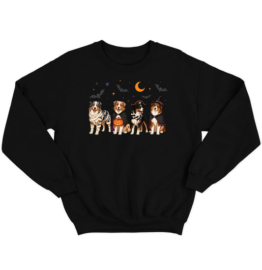 Australian Shepherd Halloween Lineup - Adult Unisex Crewneck Sweatshirt