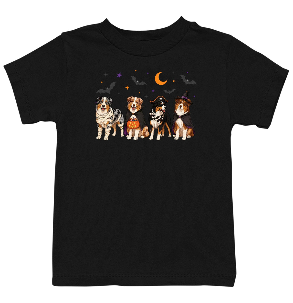 Australian Shepherd Halloween Lineup - Kids Unisex T-Shirt
