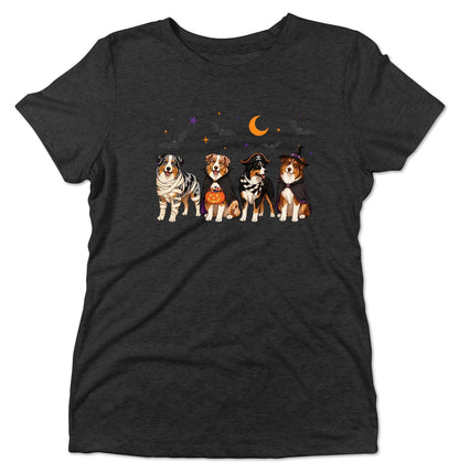 Australian Shepherd Halloween Lineup - Women's Tri-Blend T-Shirt