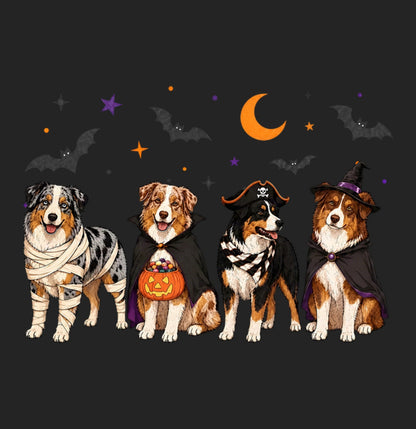 Australian Shepherd Halloween Lineup - Women's Tri-Blend T-Shirt