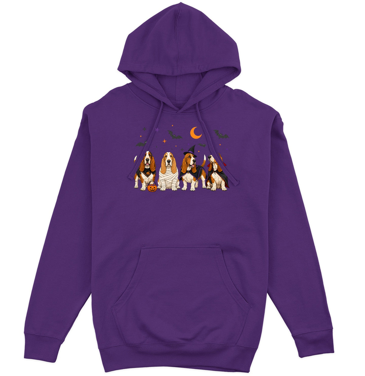 Basset Hound Halloween Lineup - Adult Unisex Hoodie