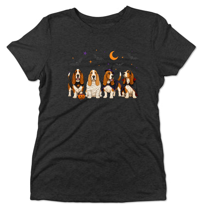 Basset Hound Halloween Lineup - Women's Tri-Blend T-Shirt