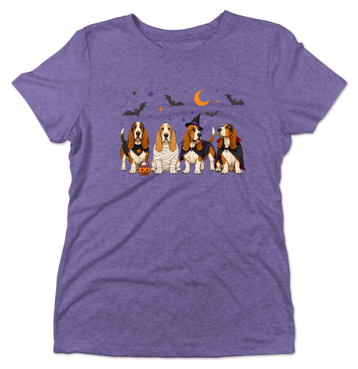 Basset Hound Halloween Lineup - Women's Tri-Blend T-Shirt
